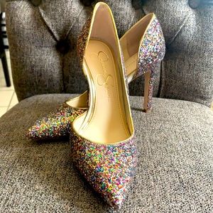 Jessica Simpson glitter heels! Size 6.5 NWOB